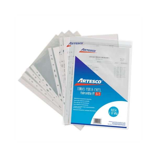 Artesco Mica Porta Papel A4 Bolsa 10 Unid.