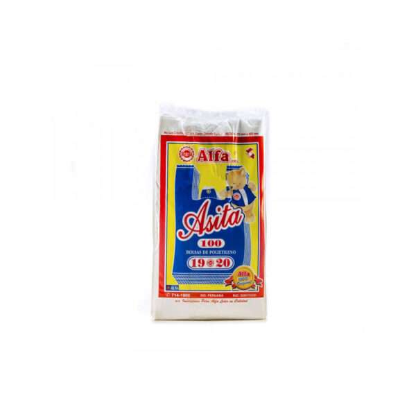 Bolsa Blanca con Asa 19X20 Pqt. x 100 Und.
