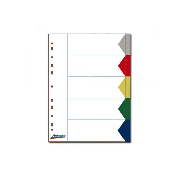 Separador A4 PP Colores 5 Div Artesco